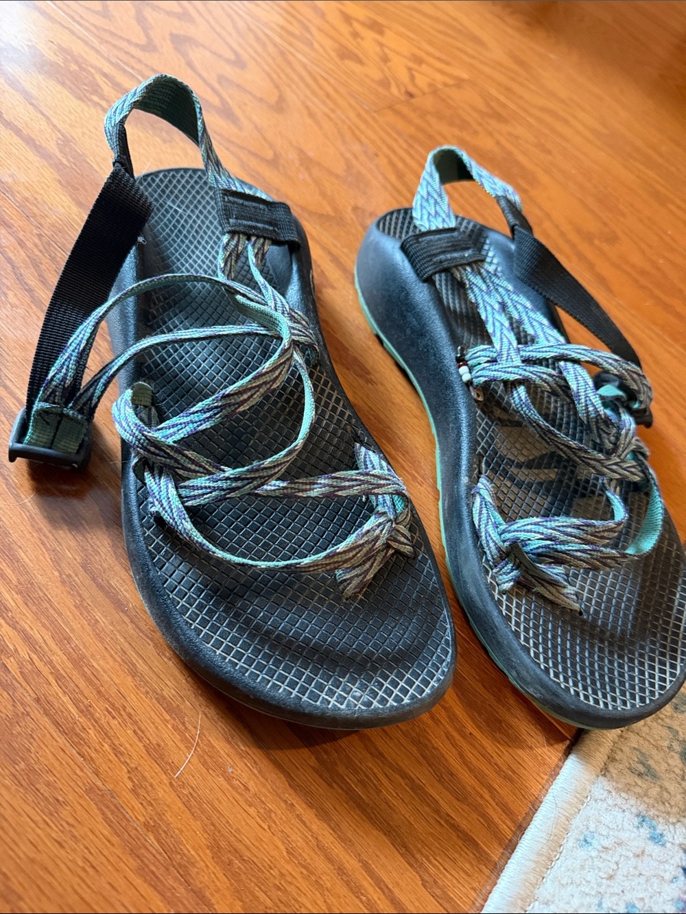 Chaco Women's Strappy Sandals in Teal and Black